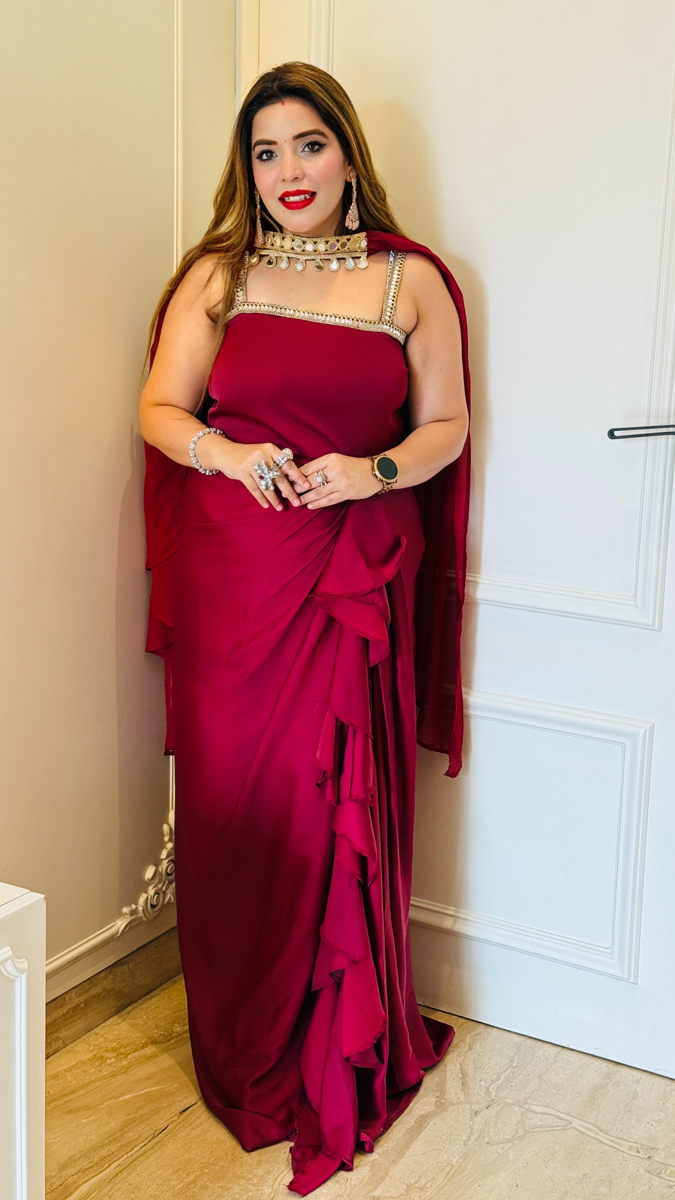 Amira Drape Gown- Magenta